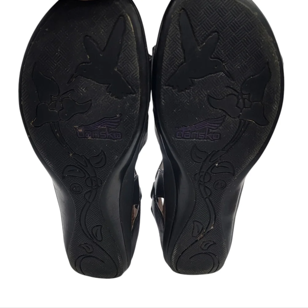 Dansko Janis Black Leather Ankle Strap Sandals Comfortable Women’s Size … - Picture 9 of 17